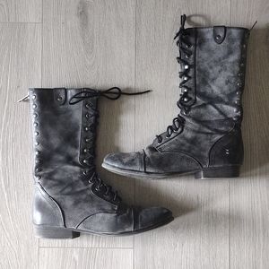 Gray Madden Girl Combat Boots l Size 9